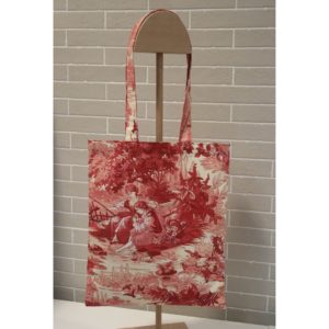 tote bag Augustine compte fleurette toile de jouy rouge lilimargotton
