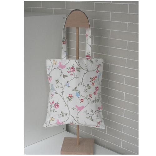 tote bag Augustine jardin papillon rose et coton