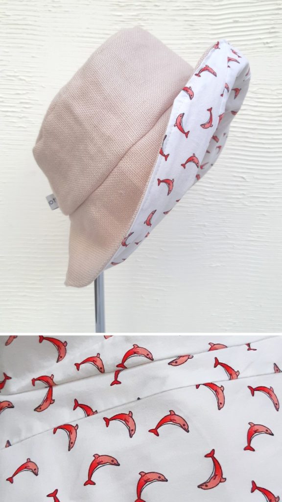 bob charles lin rose poudré upcyclé chemise popeline dauphins roses 