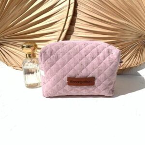 trousse coton rose matelassée lilimargotton