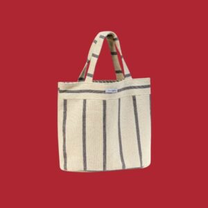cabas madeleine lilimargotton coton crème et gris